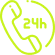 24 Hour Phone Call Icon